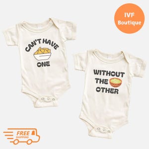 Twin Onesies® - Can&#39;t Have One Without The Other Twin Onesies® - Funny Chips and Guacamole Twin Onesies - Cute Best Friend Twin Baby Onesie