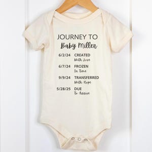 Personalized IVF Baby Announcement Onesie: Infertility Journey Bodysuit