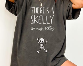 Spooky Mama Halloween Pregnancy Shirt: October Baby Announcement - Comfort Colors