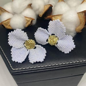Handcrafted Miyuki Beaded Earrings with Floral Design