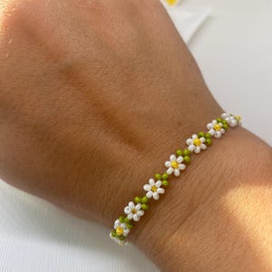 Handcrafted Beaded Summer Bracelet with Floral Design