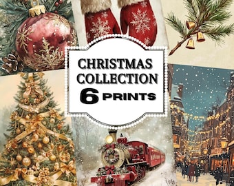 Vintage Christmas Gallery Art | Christmas Digital Download | Classic Christmas Prints | Winter Wall Art | Holiday Decor | Xmas Gift