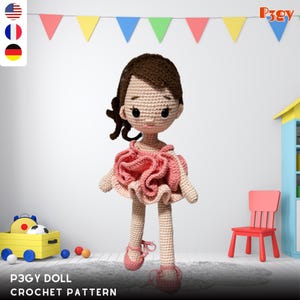 Clara Ballerina Doll Crochet Pattern: Amigurumi Doll (PDF Digital Download, En/De/Fr)