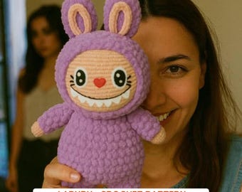 Labubu Crochet Pattern: Smiling Monster Bunny Amigurumi (PDF Tutorial En/De/Fr/Es)