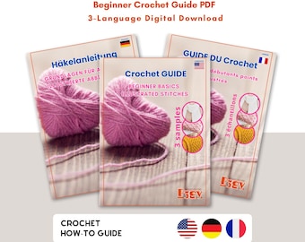 Crochet How-to Guide: Illustrated Stitches & Tips (3-Language PDF Download)