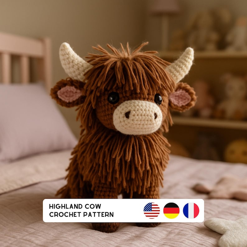 easy Highland cow amigurumi pattern