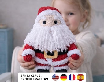 Christmas Santa Crochet Pattern:  Amigurumi  Holiday PDF (4 Languages)