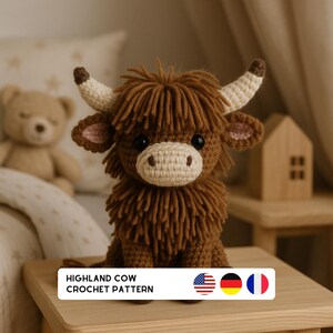 Highland cow crochet pattern DIY