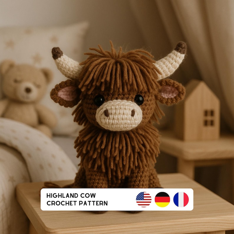 Highland cow crochet pattern DIY