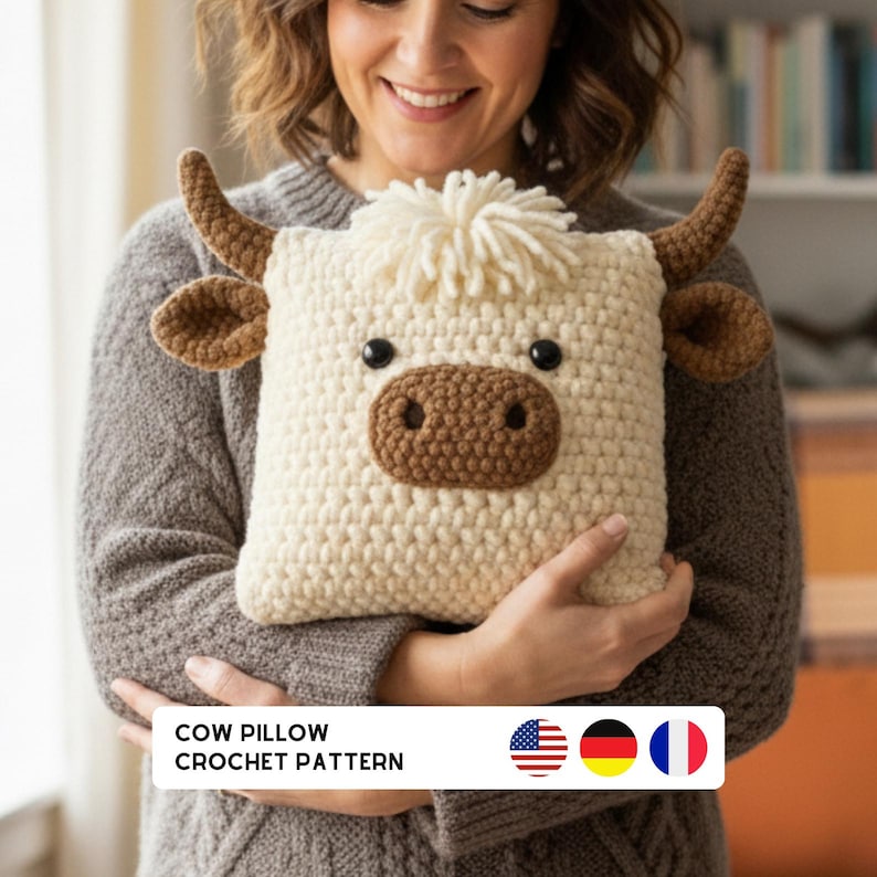 cow pillowcrochet pattern