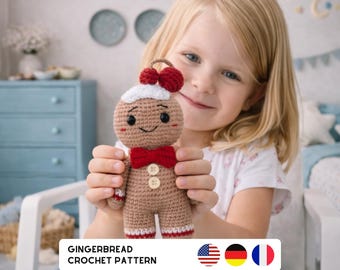 Gingerbread Man Amigurumi Crochet Pattern | Christmas Doll | Printable PDF | Digital Download