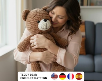 Teddy Bear Crochet Pattern – Easy Amigurumi Toy (PDF Download)
