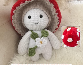 Mushroom Guy Baby Crochet Pattern: Toadstool Amigurumi Doll (PDF Download)