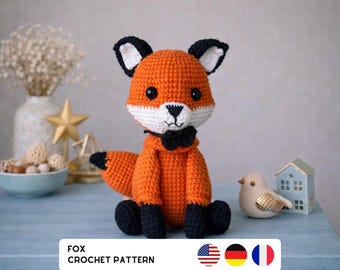 Amigurumi Fox Crochet Pattern –– Easy Amigurumi Pdf Tutorial (3 Languages) – EN / DE / FR Included
