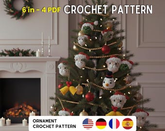 Ornament Crochet Pattern | Easy Christmas amigurumi  (PDF Pattern, 4 Languages)