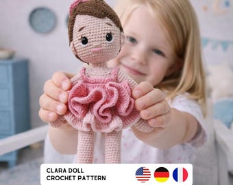 Ballerina Doll Crochet Pattern: Amigurumi Doll (PDF Digital Download, En/De/Fr)