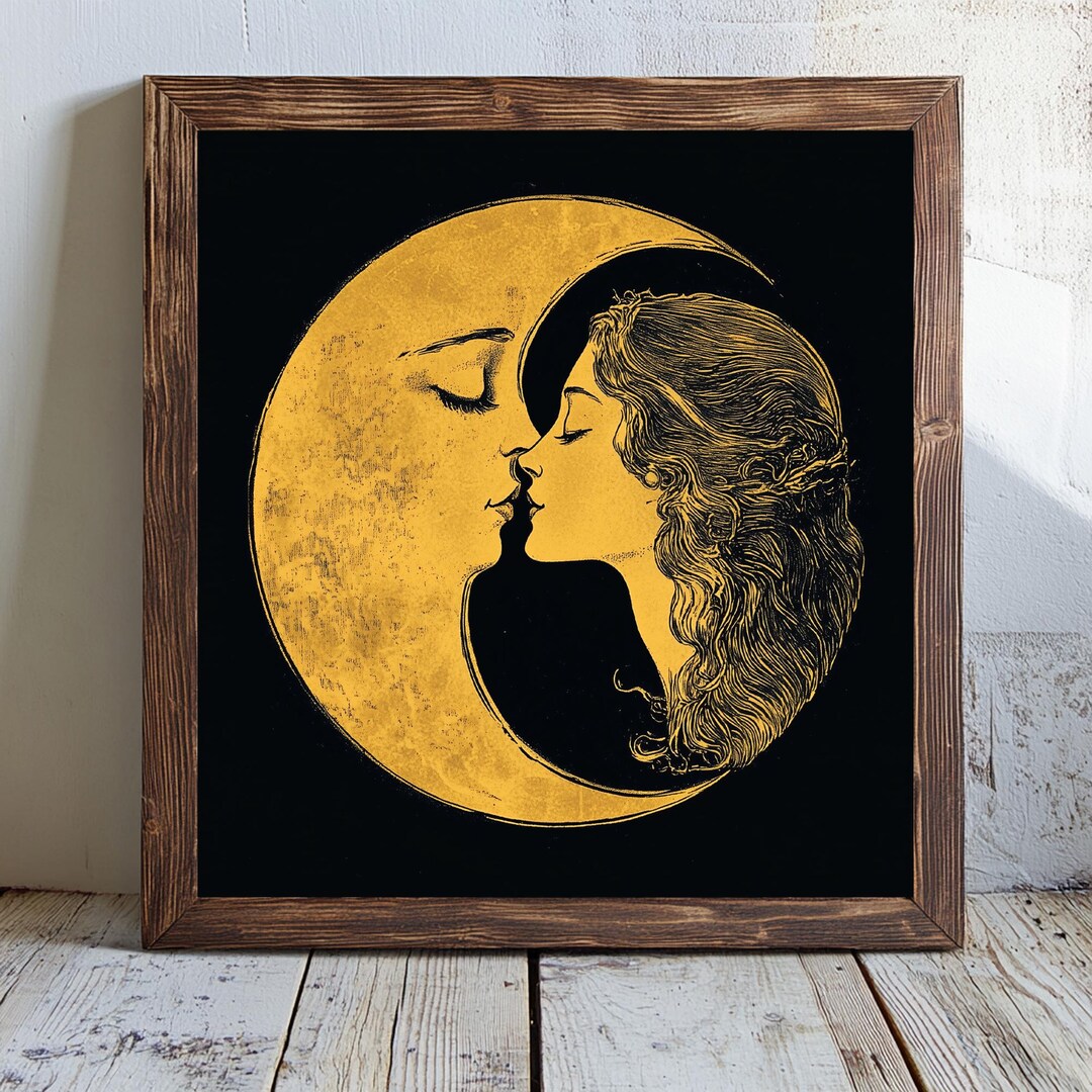 Moon Goddess Art Print - Mystical Selene Wall Decor, Esoteric Picture, Moody Celestial Poster