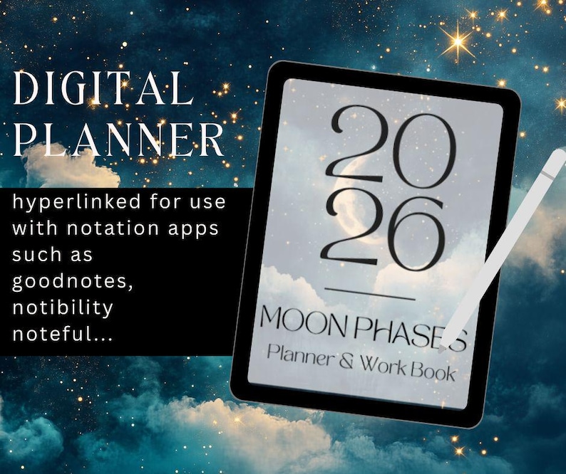 2026 Digital Planner Moon Phase Planner | Instant Download | Celestial ...