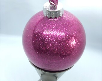 Large Glitter Christmas Ornament in a Variety of Colors