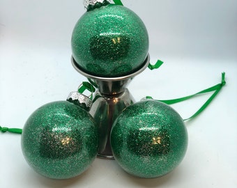 Small Glitter Christmas Ornament in a Variety of Colors