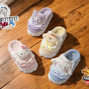 Kawaii Plush Slippers | Cute Cartoon Home Shoes | Cozy Winter Indoor Slides | Soft Warm Footwear | Adorable Couple Gift Idea