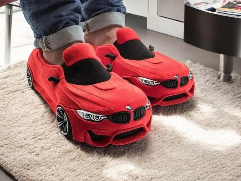 Car Plush Slippers | Vehicle Shape Stuffed Shoes | Winter Warm Indoor ...