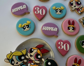 PowerPuff Girls Custom Cookies - birthday, celebration, themed cookies