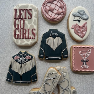 Disco Cowgirl, Southern, Custom Cookies, Bachelorette/Birthday/Celebration/Girls Party Custom Cookies