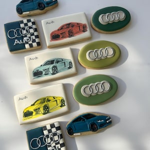Audi, Car Brand Themed Custom Cookies - Great for dad&#39;s/birthdays/car lovers!