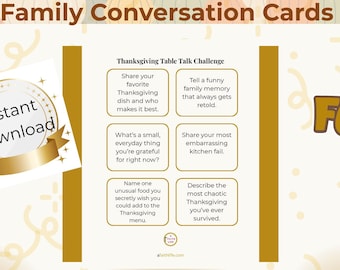 Thanksgiving Table Talk Cards | Family Dinner Conversation Game (Instant Download)