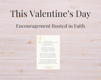 Encouraging Scripture Valentine Card for Singles – Faith-Based Poem (PDF Pattern 5x7)