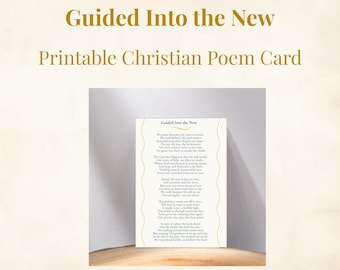 Guided Into the New – Christian Poem Card Printable | Faith-Based Encouragement & Trust in God | 5×7 Folding Card