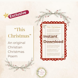 Christliche Weihnachtsgedicht druckbare • Schrift Urlaub Wandkunst (Digitaler Download)