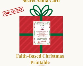 Faith-Based Secret Santa Card | Christian Christmas Gift Tag (Digital Download)
