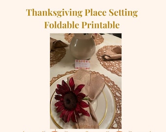 Thanksgiving Foldable Gratitude Place Setting | Printable PDF