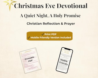 Christmas Eve Devotional Printable • Christian Christmas PDF • Faith-Based Reflection & Prayer