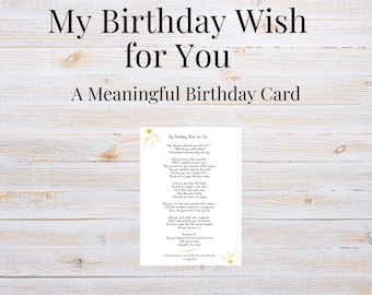 Meaningful Birthday Poem Card | Elegant Gold Accents (Digital Download)