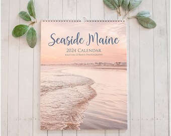 CLOSEOUT! 2024 Seaside Maine Calendar - Maine Photography - Maine Calendar - Wall Calendar - Office - Coastal - Nautical - Ocean - Fine Art