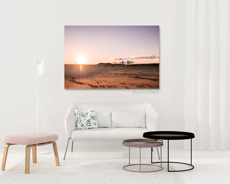 Maine Photography Reid State Park Surfers Georgetown Maine Wall Art Sunset Coastal Print by Kristina O'Brien image 3