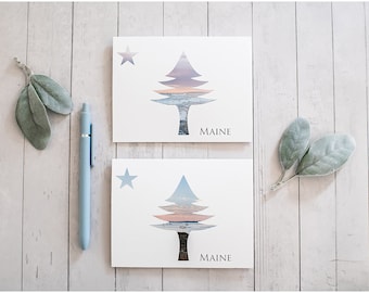 Maine Notecards - Original Maine Flag - Stationery - Gift Set - Nautical - Photo Cards - Set of 2 Coastal notecards by Kristina O'Brien