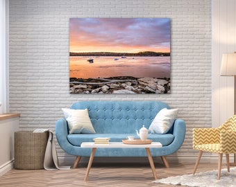 Kennebec River Phippsburg - Maine Photography - Boats - Coastal - Sunset - Wall Art - Nautical Print by Kristina O'Brien