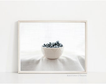 Blueberry Breakfast - Maine Blueberries - Wall Art - Kitchen Art - Photo Print or Notecard by Kristina O'Brien