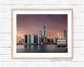 Chicago Photography -  - Chicago Skyline - Pastel Chicago - Navy Pier -  Wall Art - Buildings - City Photography by Kristina O'Brien