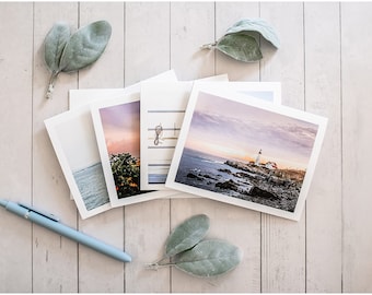 Maine Notecards - Portland Maine - Stationery - Gift Set - Nautical - Photo Cards - Set of 4 Coastal Fine Art Notecards by Kristina O'Brien