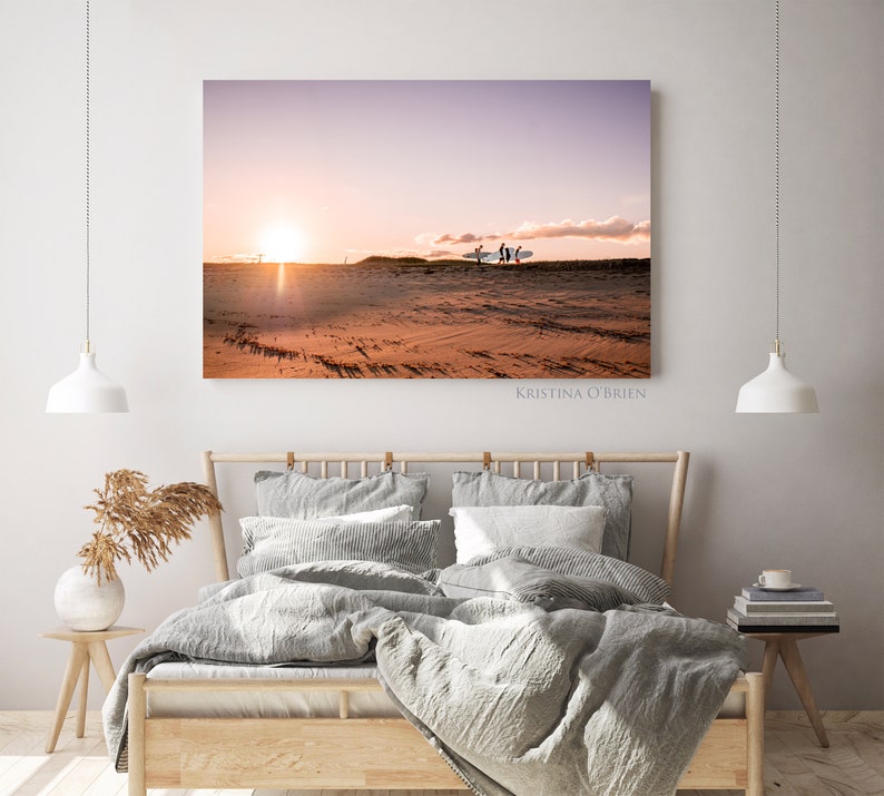 Maine Photography Reid State Park Surfers Georgetown Maine Wall Art Sunset Coastal Print by Kristina O'Brien image 2