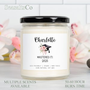 Personalized Masters Degree Graduation Gift, Custom Master Graduation Candle, Masters Degree Candle, Graduation Gift For Masters, LDKX1
