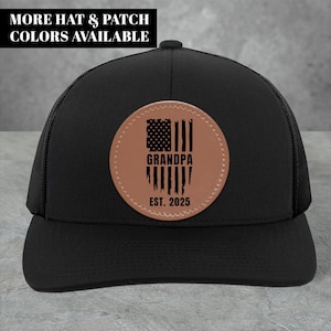 American Grandpa Trucker Hat, Grandpa Est Trucker Hat, Grandpa Fathers Day Gift, Grandpa Est Gift, Grandpa Announcement Gift, 502E