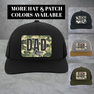 Dad Est Camo Trucker Hat, Personalized Dad Trucker Hat, Fathers Day Gift, Custom Dad Trucker Hat, Dad Hunting Gifts, Dad Camo Gifts, GSA38