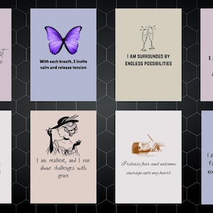 Motivational Quotes Printable Affirmation Cards – Positive Affirmations for Vision Board, Therapy Office, Productivity & Self-Care Gifts