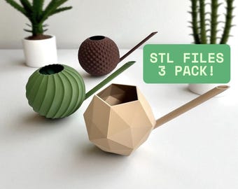 Moderne gieter STL-bestanden: strak ontwerp, lange tuit (3 stuks) (digitale bestanden)